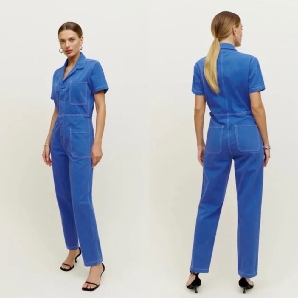 Bold Blue Reformation Denim Jumpsuit! Only worn 1x